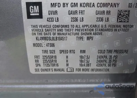 2020 Buick Encore Gx Fwd Select from USA, damaged, VIN KL4MMDSL8LB104517